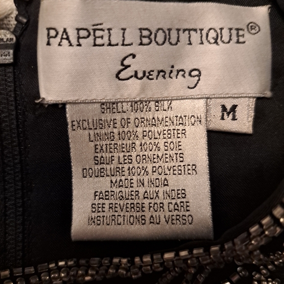 Papéll Boutique Evening Black Silk Beaded Top M - Picture 4 of 4